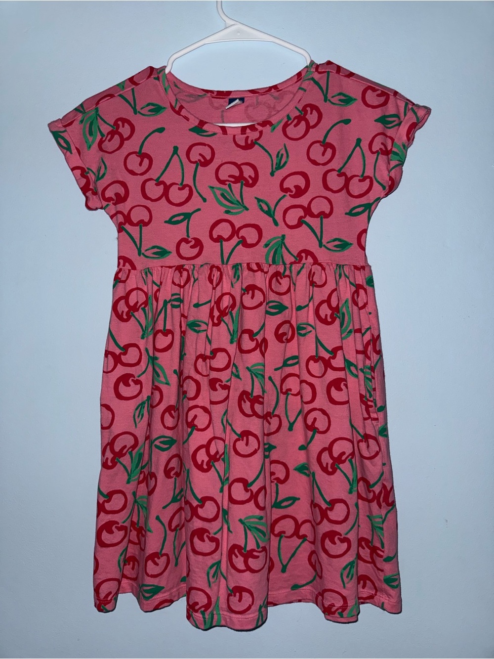 Old Navy Pink Dress with Red Cherry Print